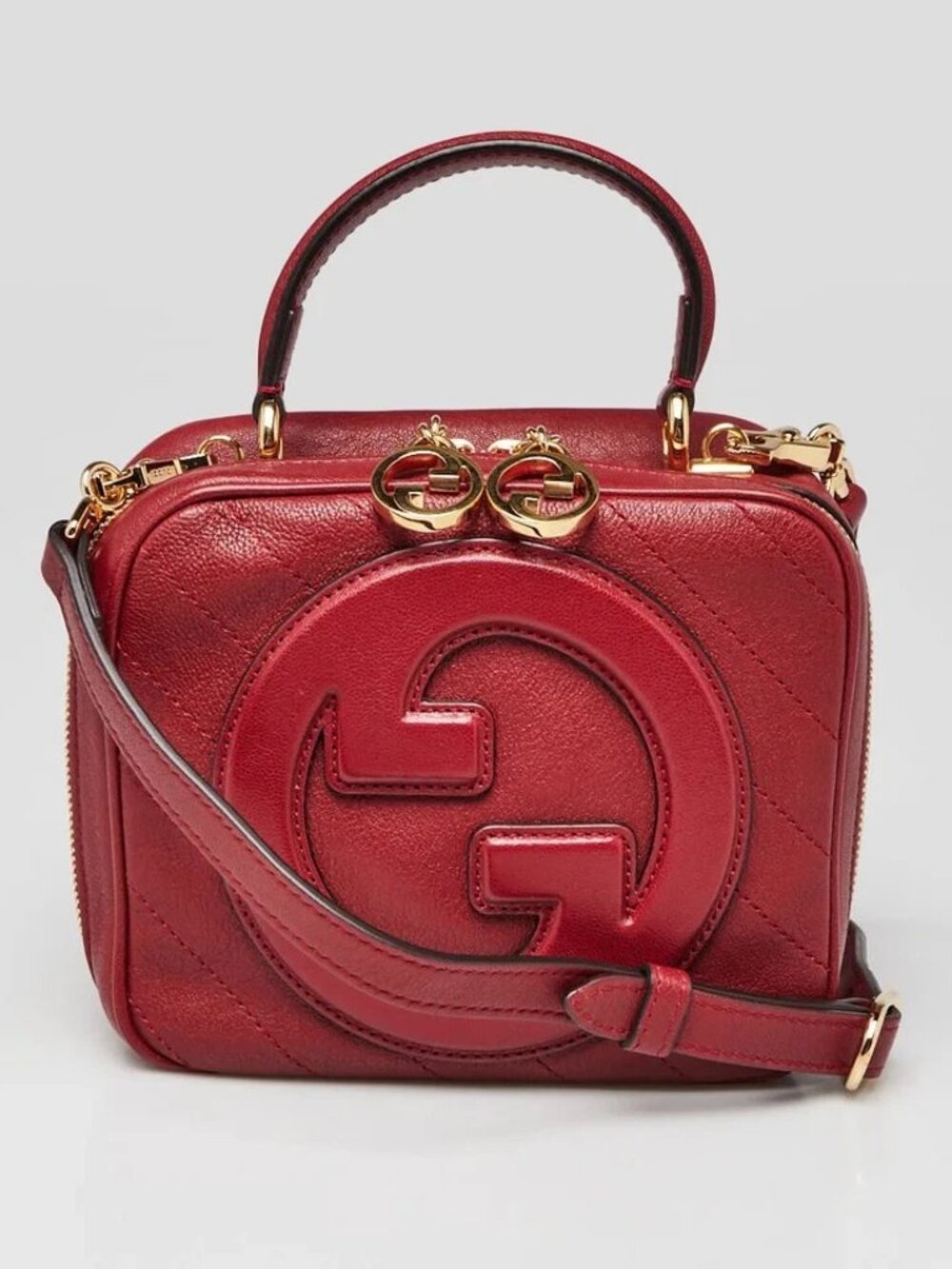 Gucci Red Leather Small Top Handle Blondie Bag - Picture 2 of 10